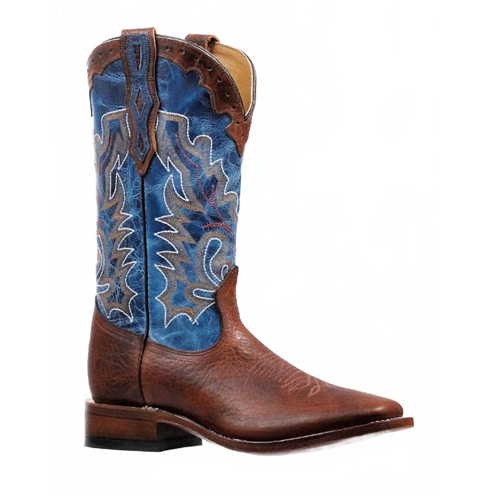 NEW BOULET BOOTS men's whisky bisote boot in brown blue
